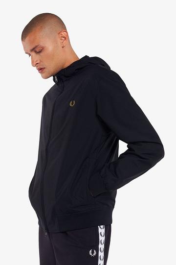 Pánské Bundy Fred Perry S Kapucí Brentham Tmavě Blankyt | CZ 1856UZGT